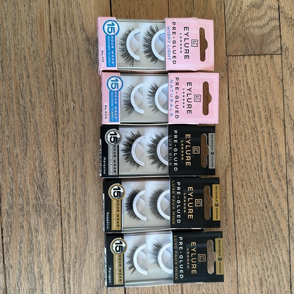 Eylure pre glued wispy light and luxe faux mink false eyelashes (LOT OF 5 PAIRS) - Picture 15 of 15